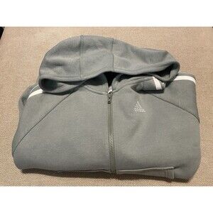 Adidas Sweater Kids Medium Sage Full Zip Up Hoodie Sweatshirt Youth/Kids